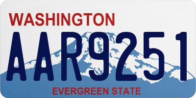 WA license plate AAR9251