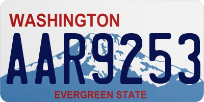 WA license plate AAR9253