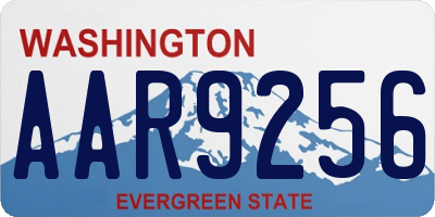 WA license plate AAR9256