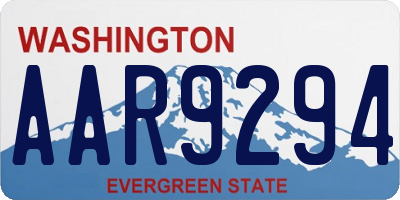WA license plate AAR9294