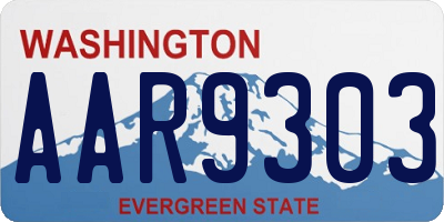 WA license plate AAR9303