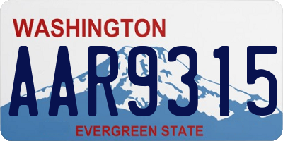 WA license plate AAR9315