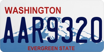 WA license plate AAR9320