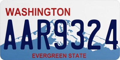 WA license plate AAR9324