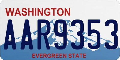 WA license plate AAR9353