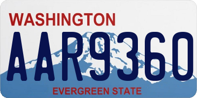 WA license plate AAR9360