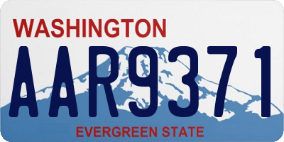 WA license plate AAR9371
