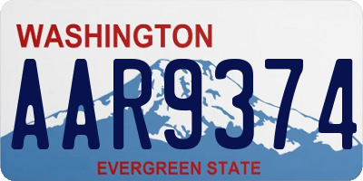 WA license plate AAR9374
