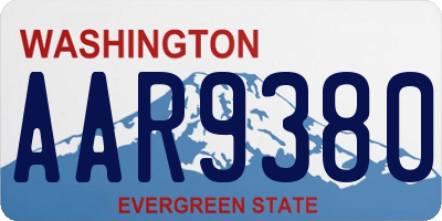 WA license plate AAR9380