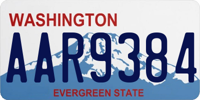 WA license plate AAR9384