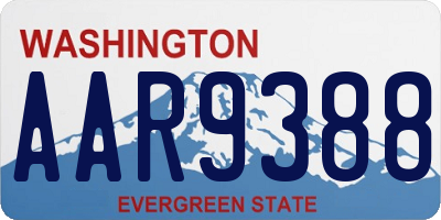WA license plate AAR9388