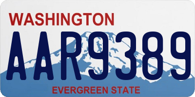 WA license plate AAR9389