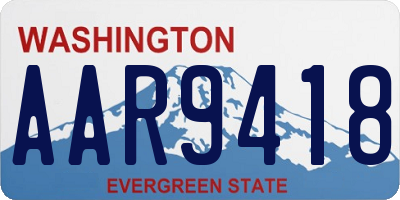 WA license plate AAR9418