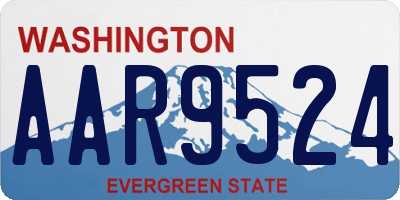 WA license plate AAR9524