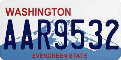 WA license plate AAR9532