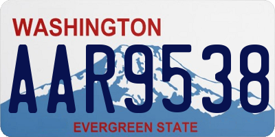 WA license plate AAR9538