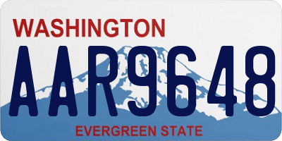 WA license plate AAR9648