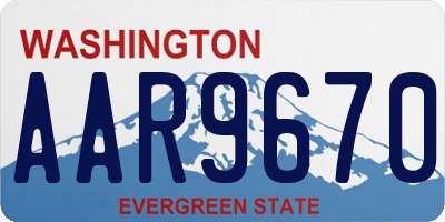 WA license plate AAR9670