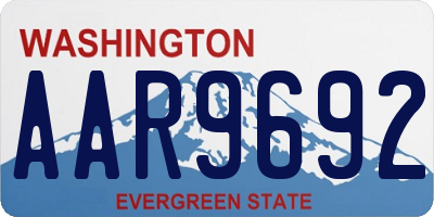 WA license plate AAR9692