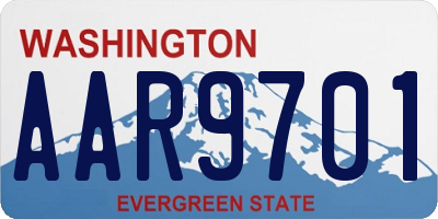 WA license plate AAR9701