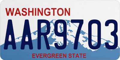 WA license plate AAR9703
