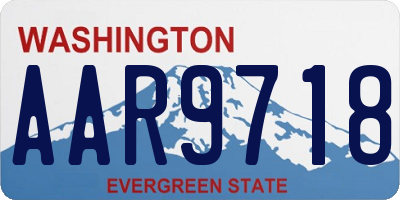 WA license plate AAR9718