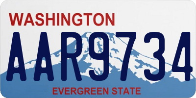 WA license plate AAR9734