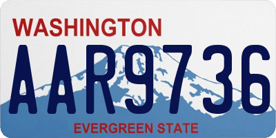 WA license plate AAR9736