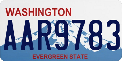 WA license plate AAR9783
