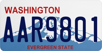 WA license plate AAR9801