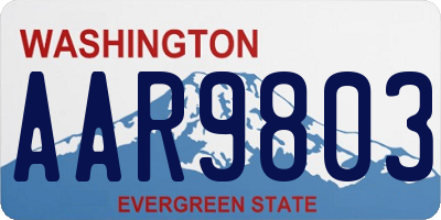 WA license plate AAR9803