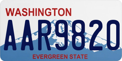 WA license plate AAR9820