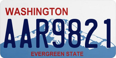 WA license plate AAR9821