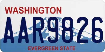 WA license plate AAR9826