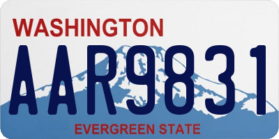 WA license plate AAR9831