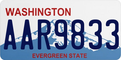 WA license plate AAR9833