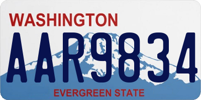 WA license plate AAR9834