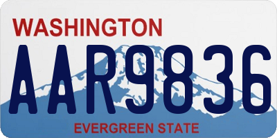 WA license plate AAR9836