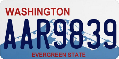 WA license plate AAR9839