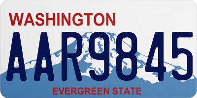 WA license plate AAR9845