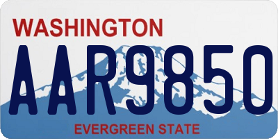 WA license plate AAR9850
