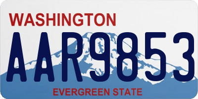 WA license plate AAR9853