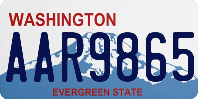 WA license plate AAR9865