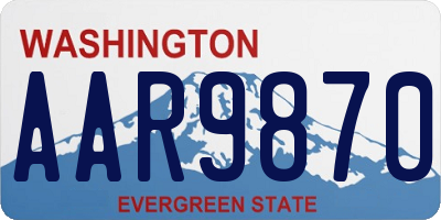 WA license plate AAR9870