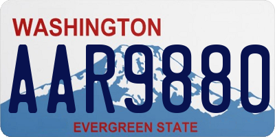 WA license plate AAR9880