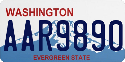 WA license plate AAR9890