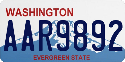 WA license plate AAR9892