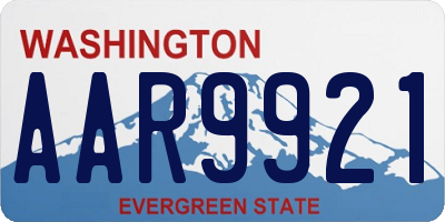 WA license plate AAR9921