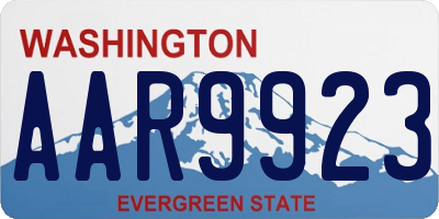 WA license plate AAR9923