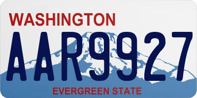 WA license plate AAR9927